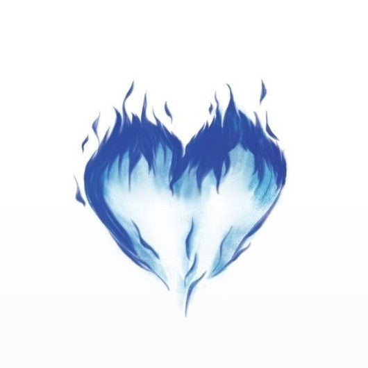Blue flame heart